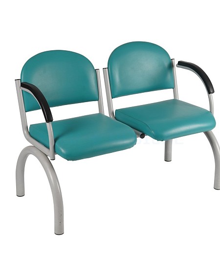 Two Seater Turquoise Waiting Room Chair / Bench